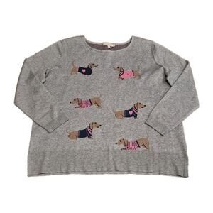 Astrologie Dachshund Intarsia Knit Sweater Women's XXL Gray Weiner Dog